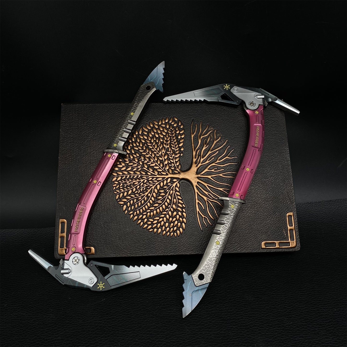 Winter Ice Pickaxe Foldable Sickle Metal Replica A Pair