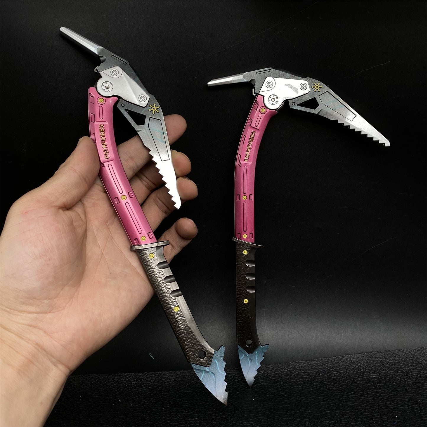 Winter Ice Pickaxe Foldable Sickle Metal Replica A Pair