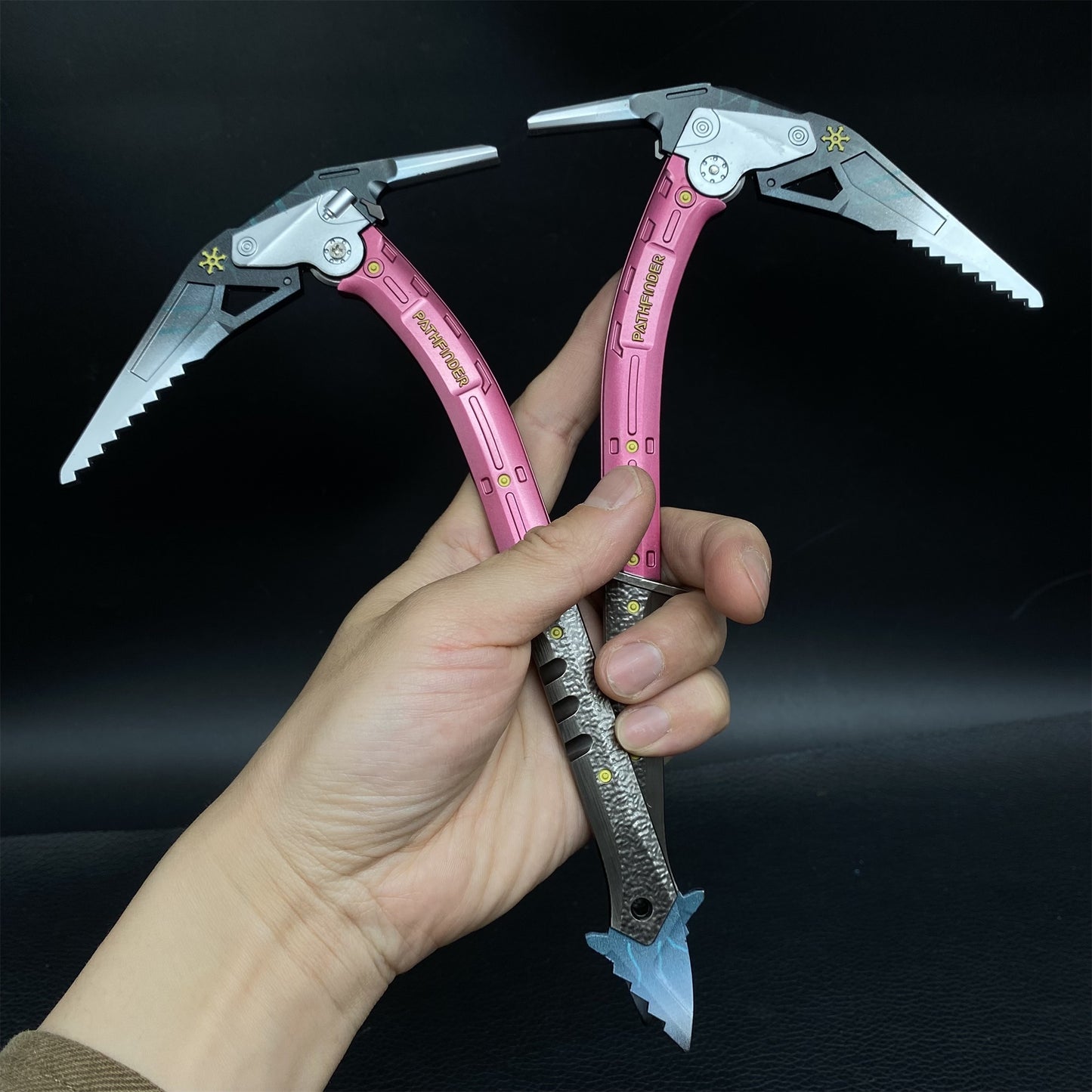 Winter Ice Pickaxe Foldable Sickle Metal Replica A Pair