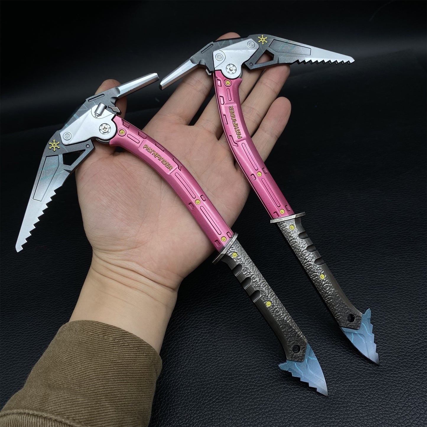 Winter Ice Pickaxe Foldable Sickle Metal Replica A Pair