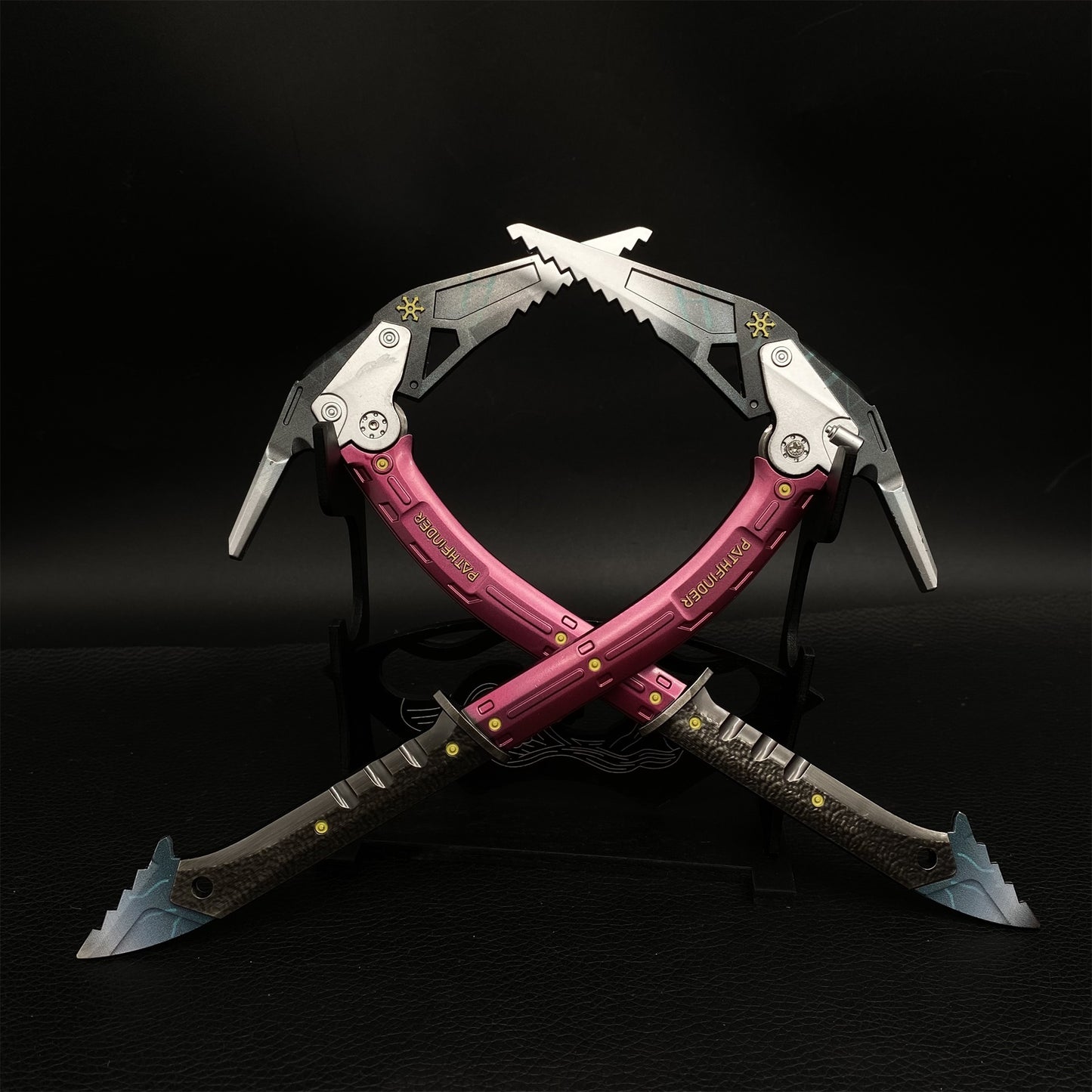 Winter Ice Pickaxe Foldable Sickle Metal Replica A Pair