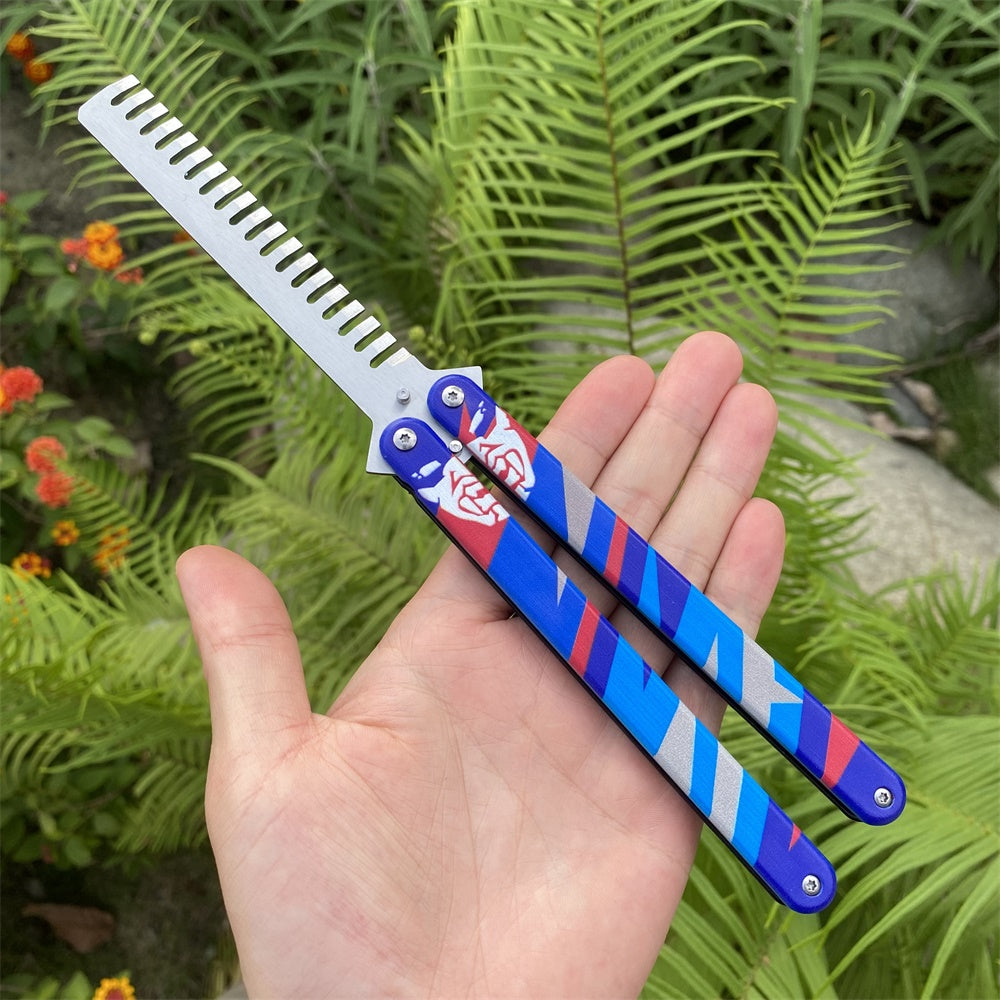 Blunt Blade Stainless Steel Yoru Comb Balisong Butterfly Trainer