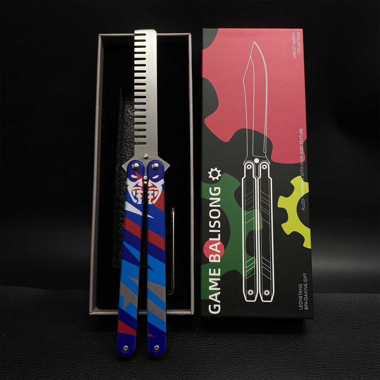 Blunt Blade Stainless Steel Yoru Comb Balisong Butterfly Trainer