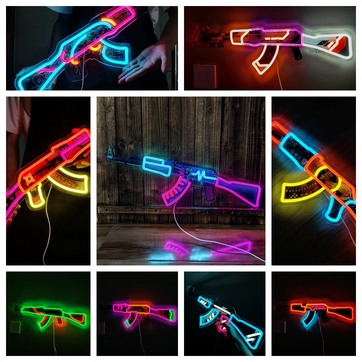 Customized AK47 Rare Skin Neon Light Game Room Decor