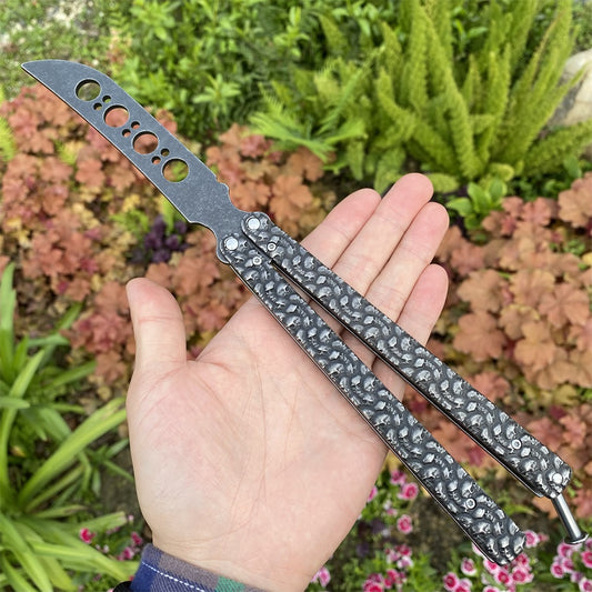 3D Skeleton Skull Relief Balisong Butterfly Knife Trainer