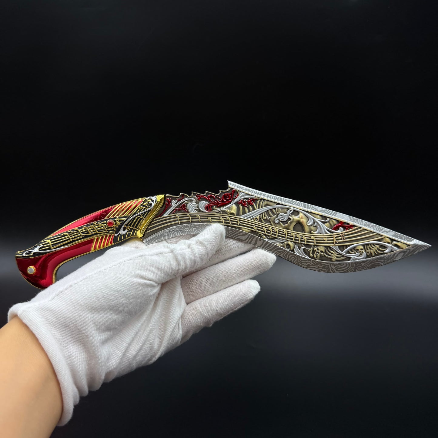 29cm/11.4'' Hot Game S10 Elegy Zinc Alloy Curved Blade Dagger Replica Fantasy Weapon Collection Ornament