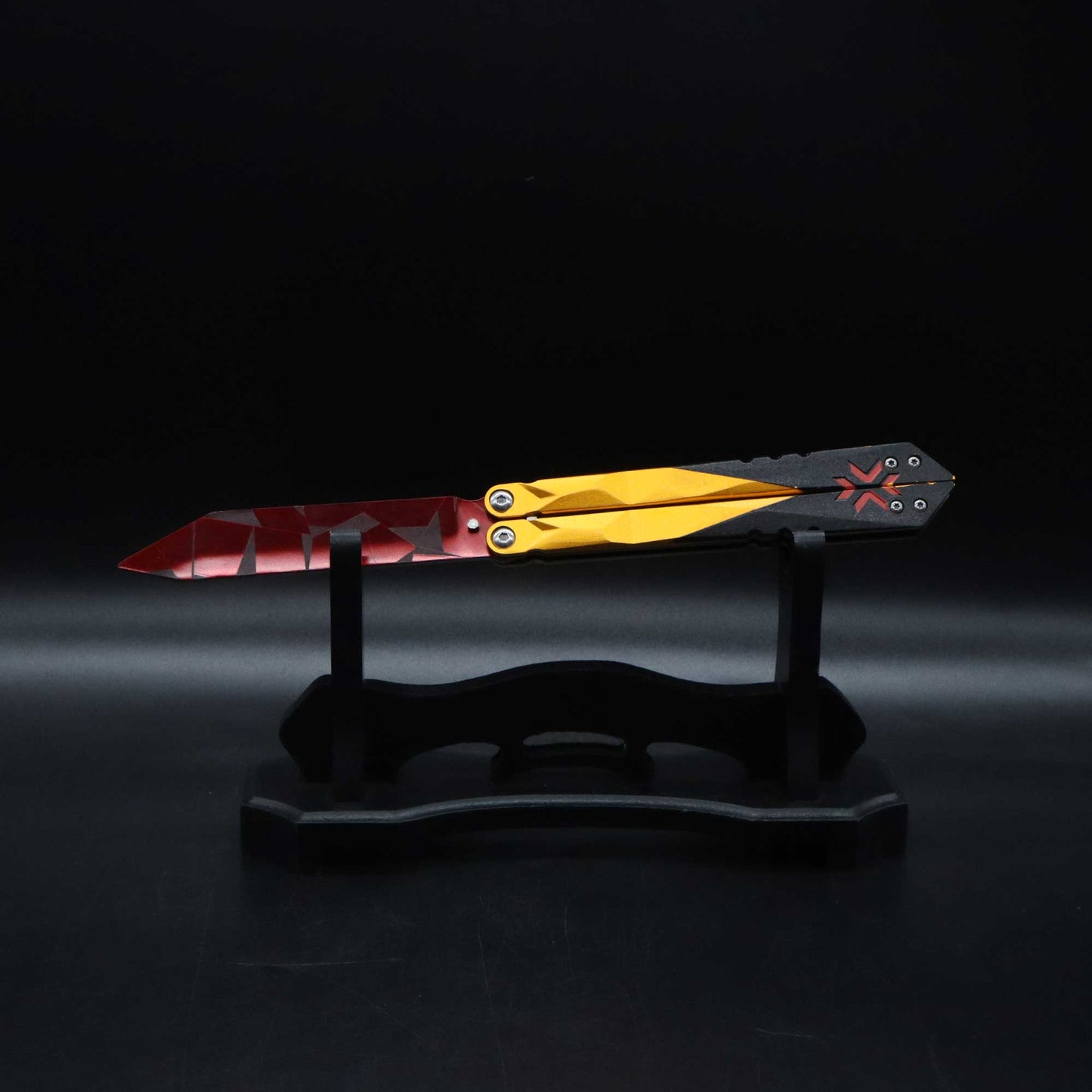 Metal Champion Butterfly Knife Blunt Blade Balisong Trainer Display Fan Art