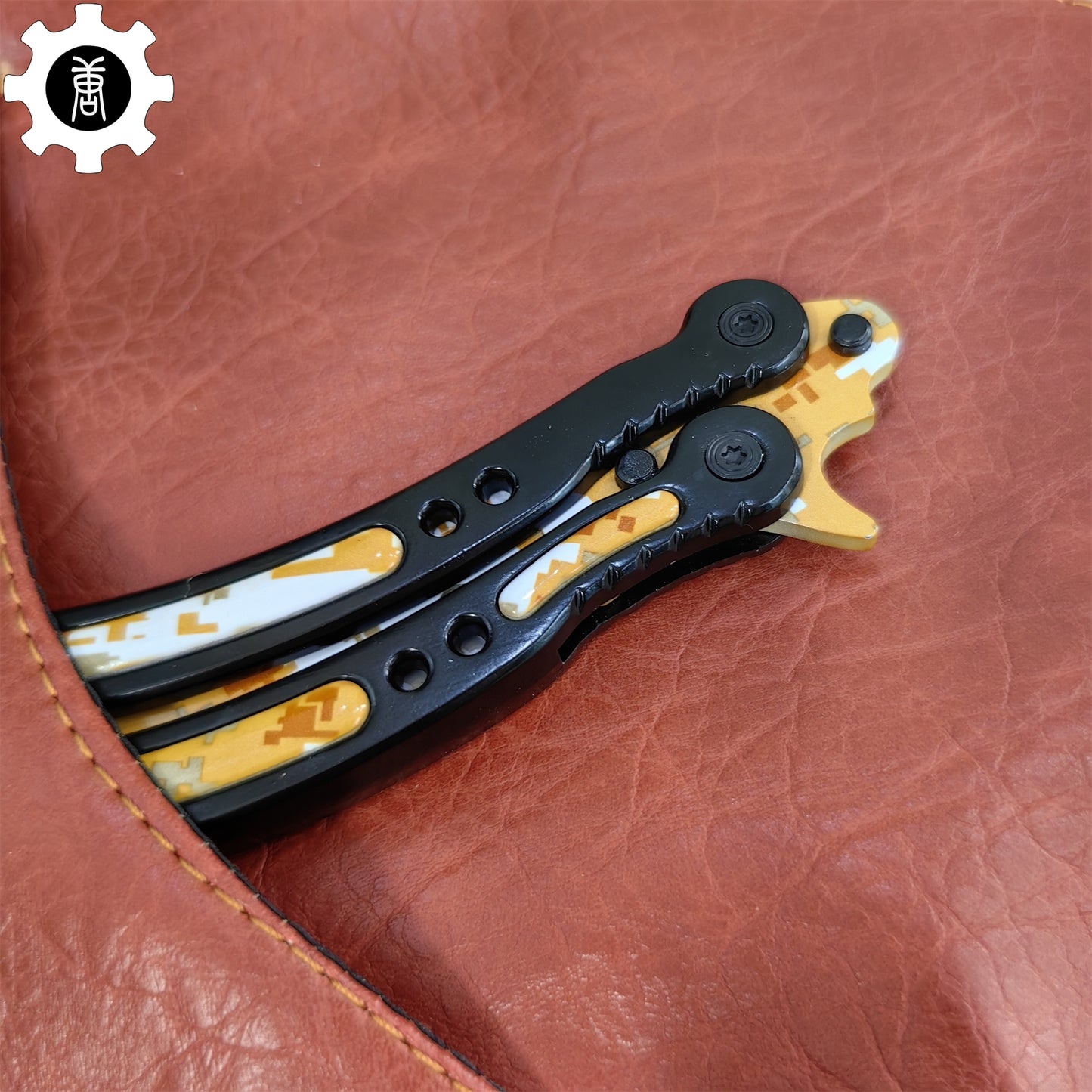 Game Butterfly Knife Desert Camouflage Pattern Metal Balisong