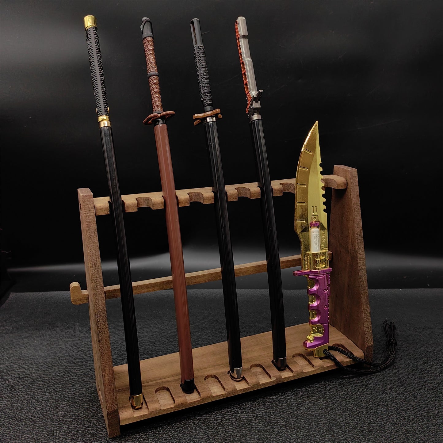 Cyberpunk Style Mini Katanas Jinchu Maru Black Unicorn Byakko Thermal Katana Errata Headhunter Knife 5 in 1 Pack