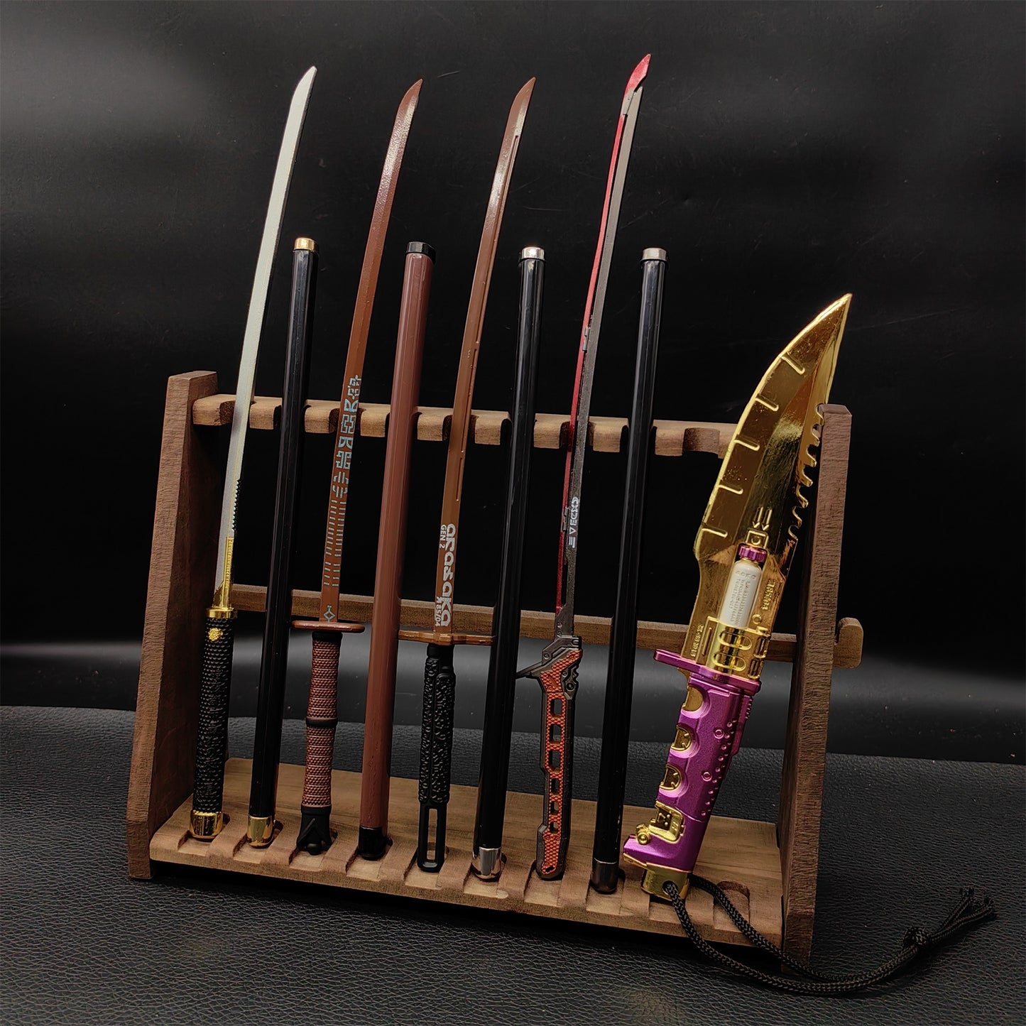 Cyberpunk Style Mini Katanas Jinchu Maru Black Unicorn Byakko Thermal Katana Errata Headhunter Knife 5 in 1 Pack