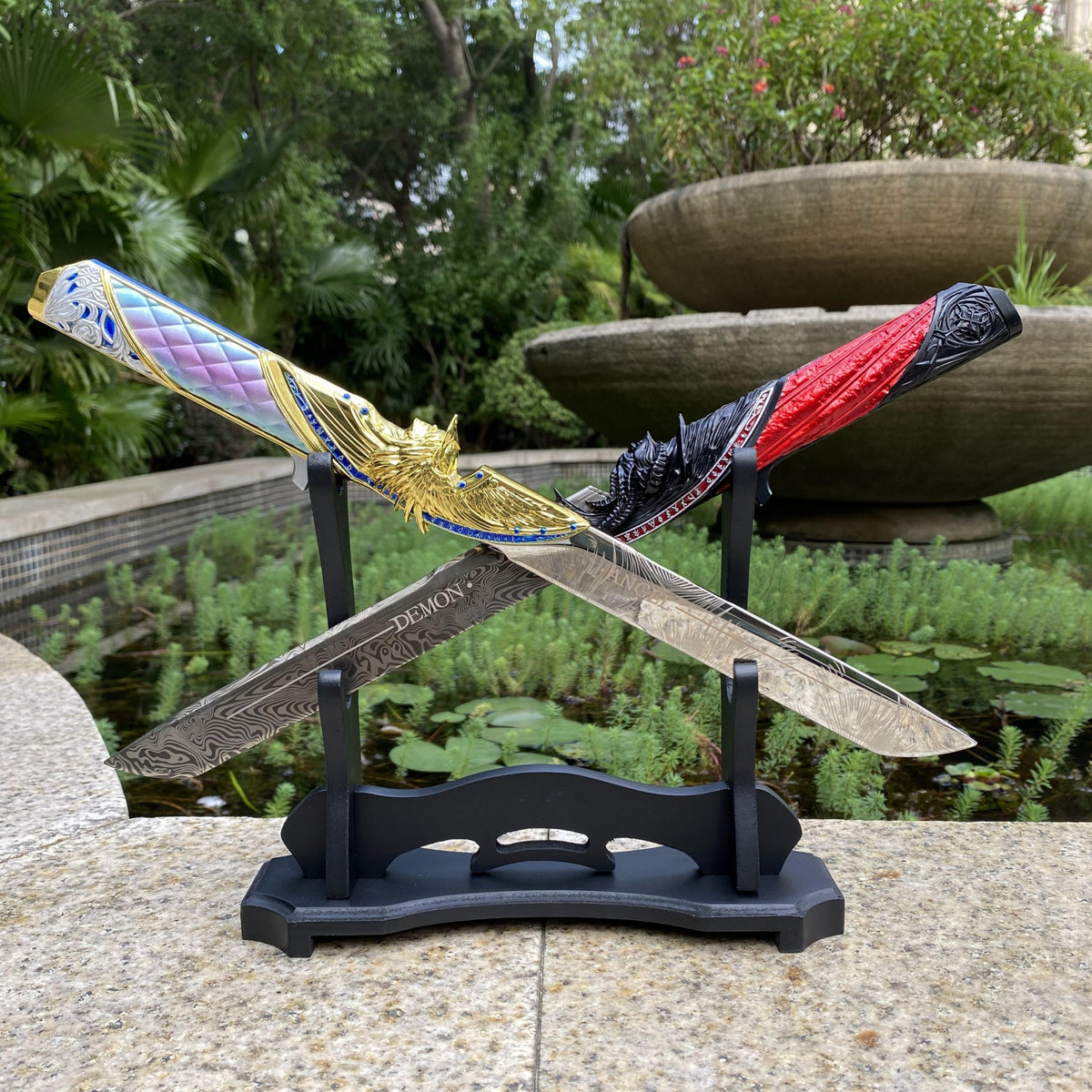 Delta Force Dark Star Angel & Demon Twin Knives Replica 40CM/15.74" - Dull Blade Collectibles