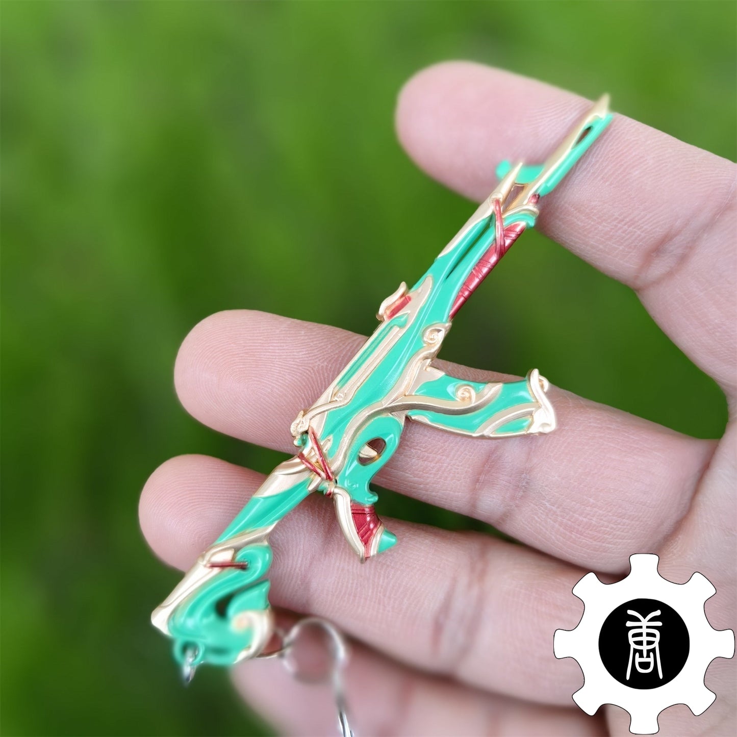 Imperium Skin Gun Weapon Keychain Green Pendant 5 In 1 Pack