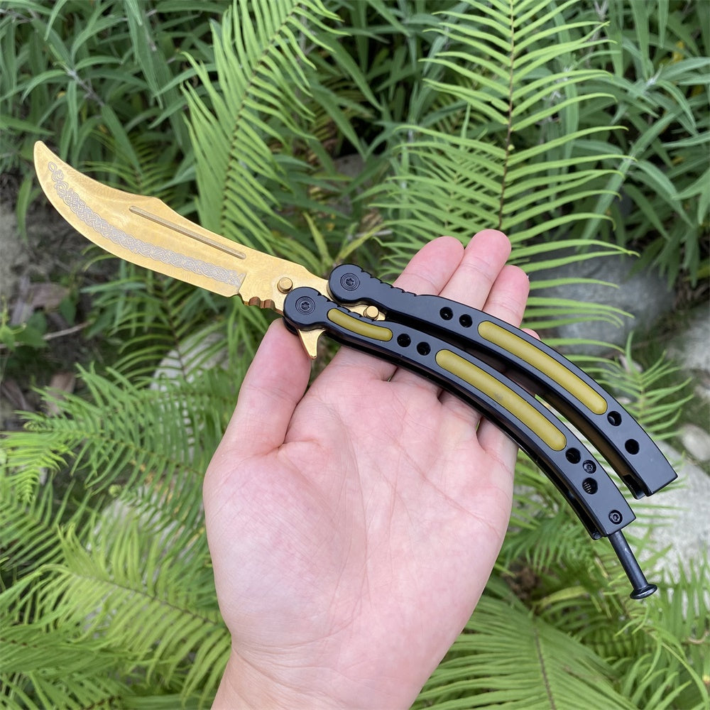 Lore Blunt Blade Karambit Trainer & Balisong Butterfly Knife Trainer 2 in 1 Pack Gift Box