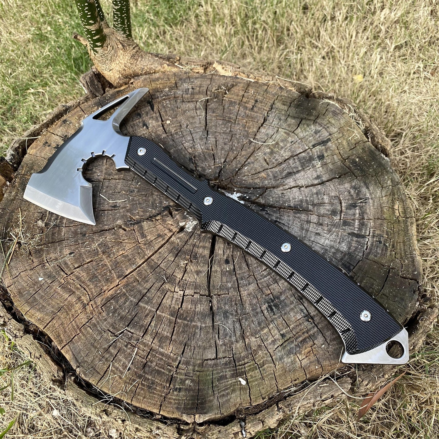 Life-Size Metal Re9 Leon Tactical Axe 35CM/13.8" - Dull Blade Prop For Collection