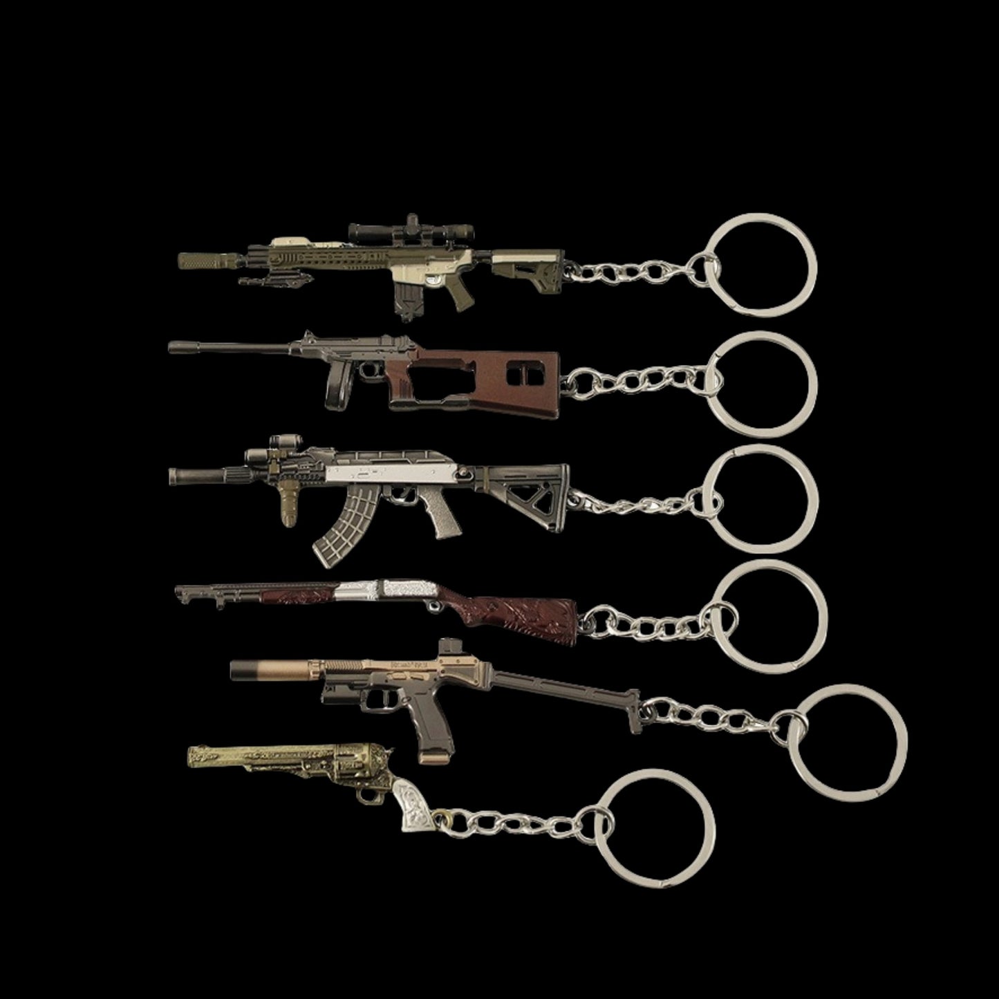 RE8 Metal Mini Gun Keychain 6 In 1 Pack