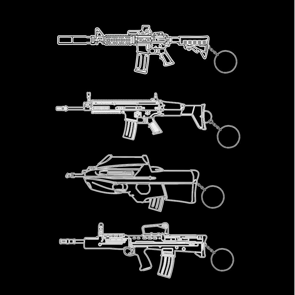 14 in 1 Keychain of Advanced Morden Gun With Accessories
