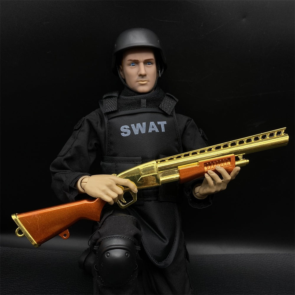 Miniature Metal Golden Plated Pump Shotgun 17.5CM/6.8"