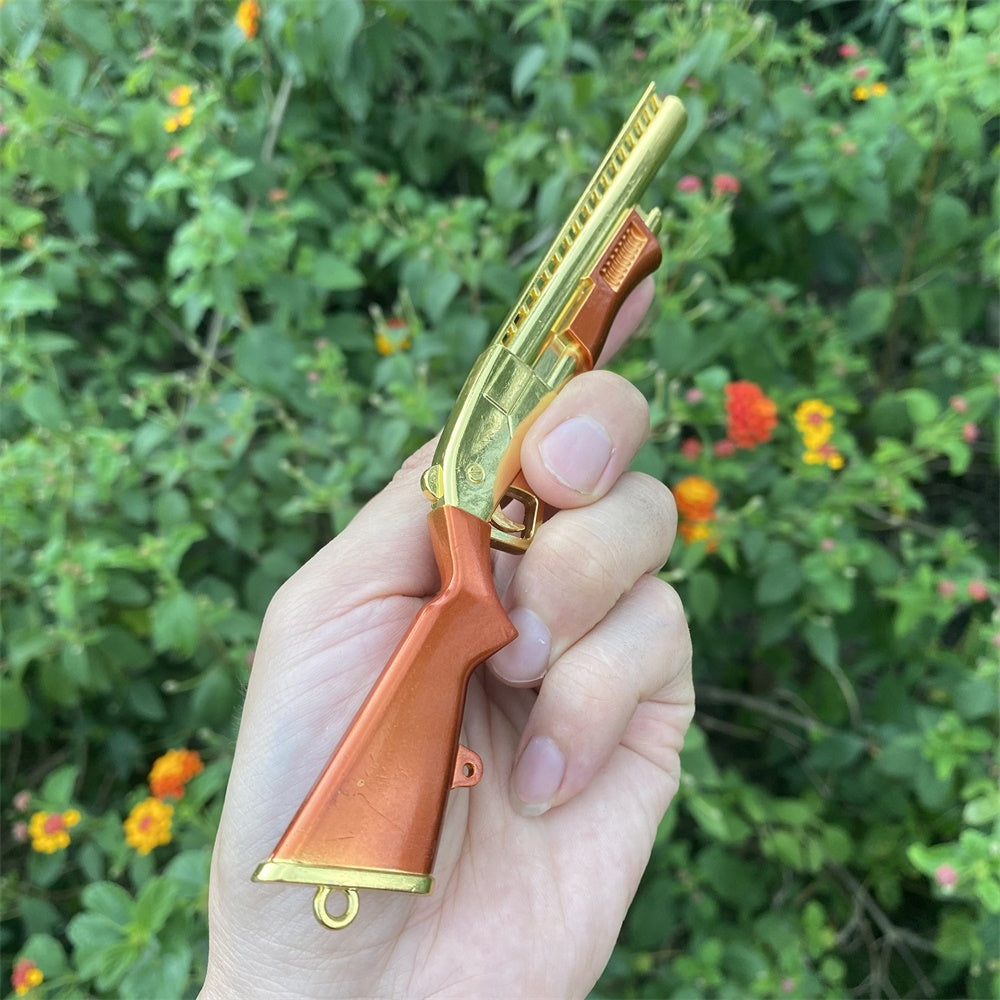 Miniature Metal Golden Plated Pump Shotgun 17.5CM/6.8"