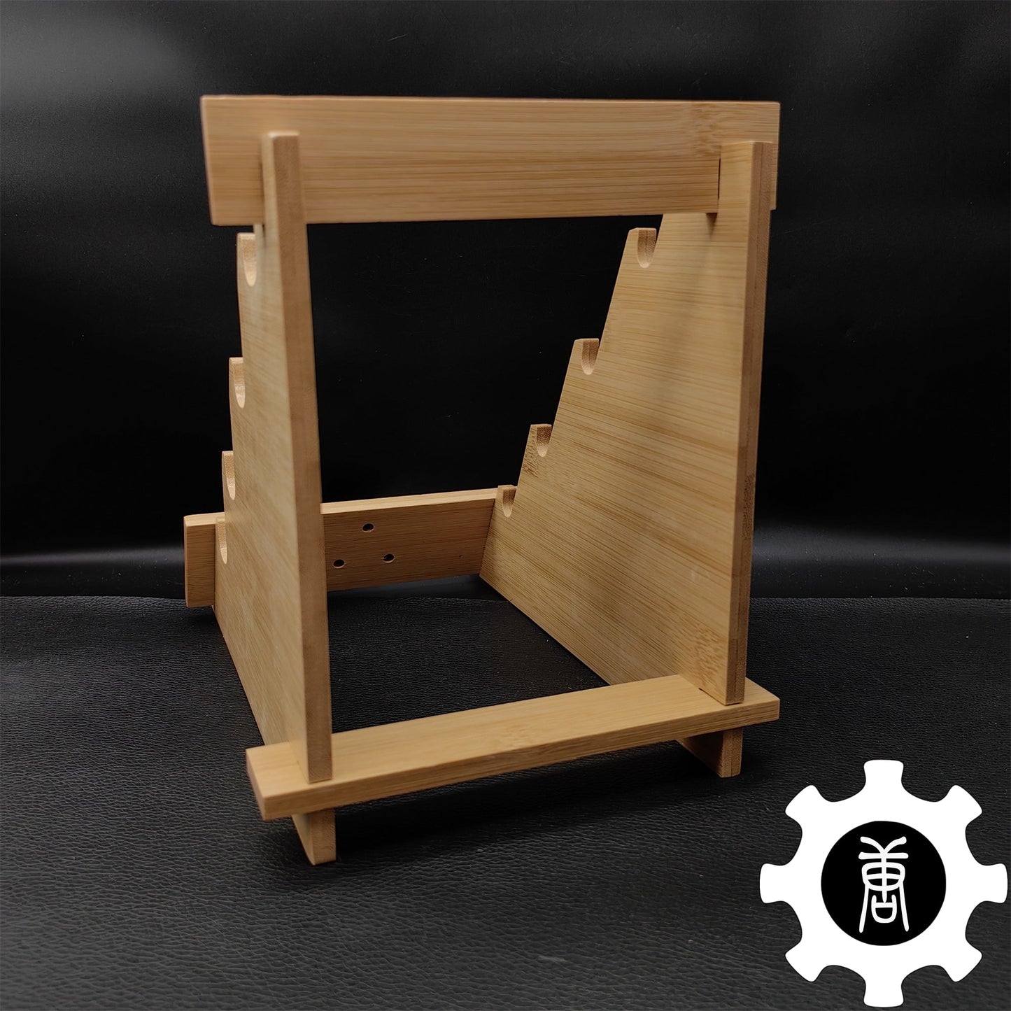 Game Knife Display Stand High-End 4-Layer Wooden Holder