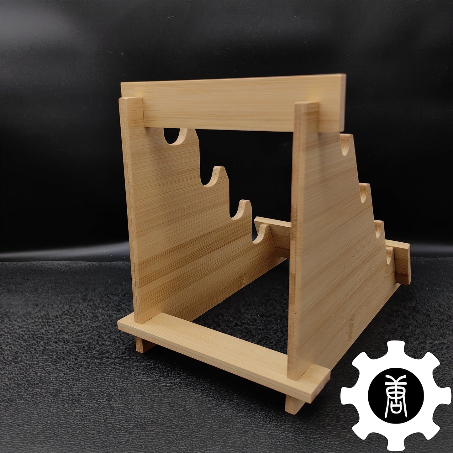 Dragon Head 4-Layer Wooden Holder Dagger Short Sword Display Stand