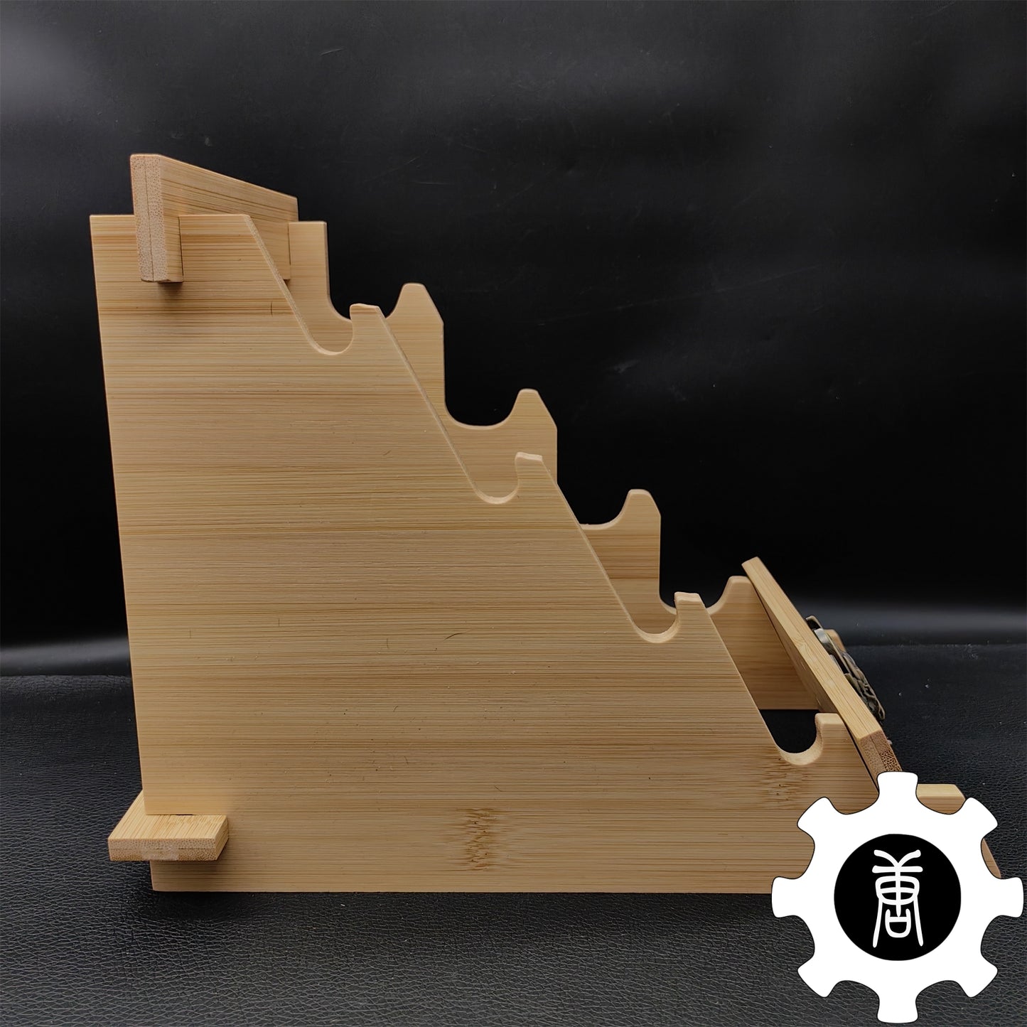 Dragon Head 4-Layer Wooden Holder Dagger Short Sword Display Stand