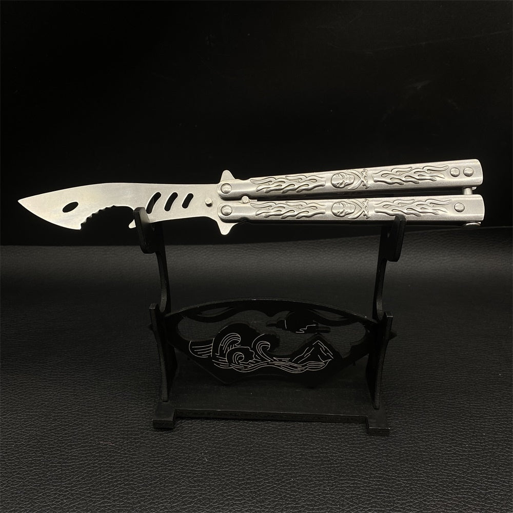 Stainless Steel Shark Head Balisong Trainer Bottle Opener Butterfly Knife Training