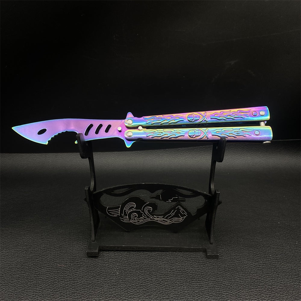 Stainless Steel Shark Head Balisong Trainer Bottle Opener Butterfly Knife Training