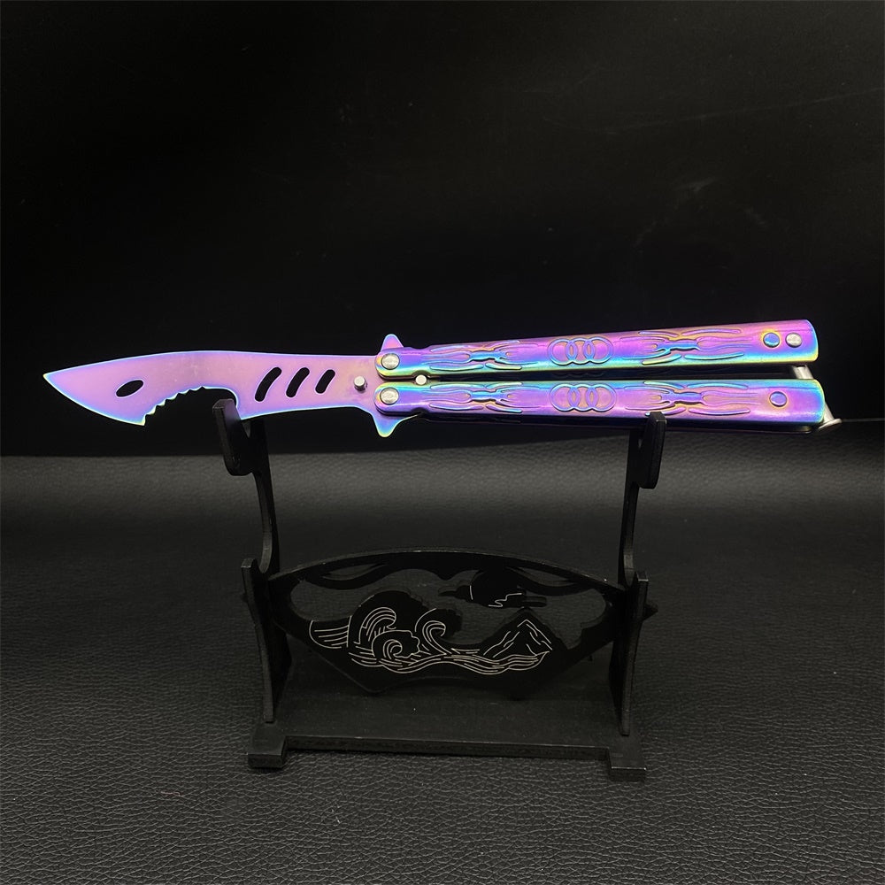 Stainless Steel Shark Head Balisong Trainer Bottle Opener Butterfly Knife Training