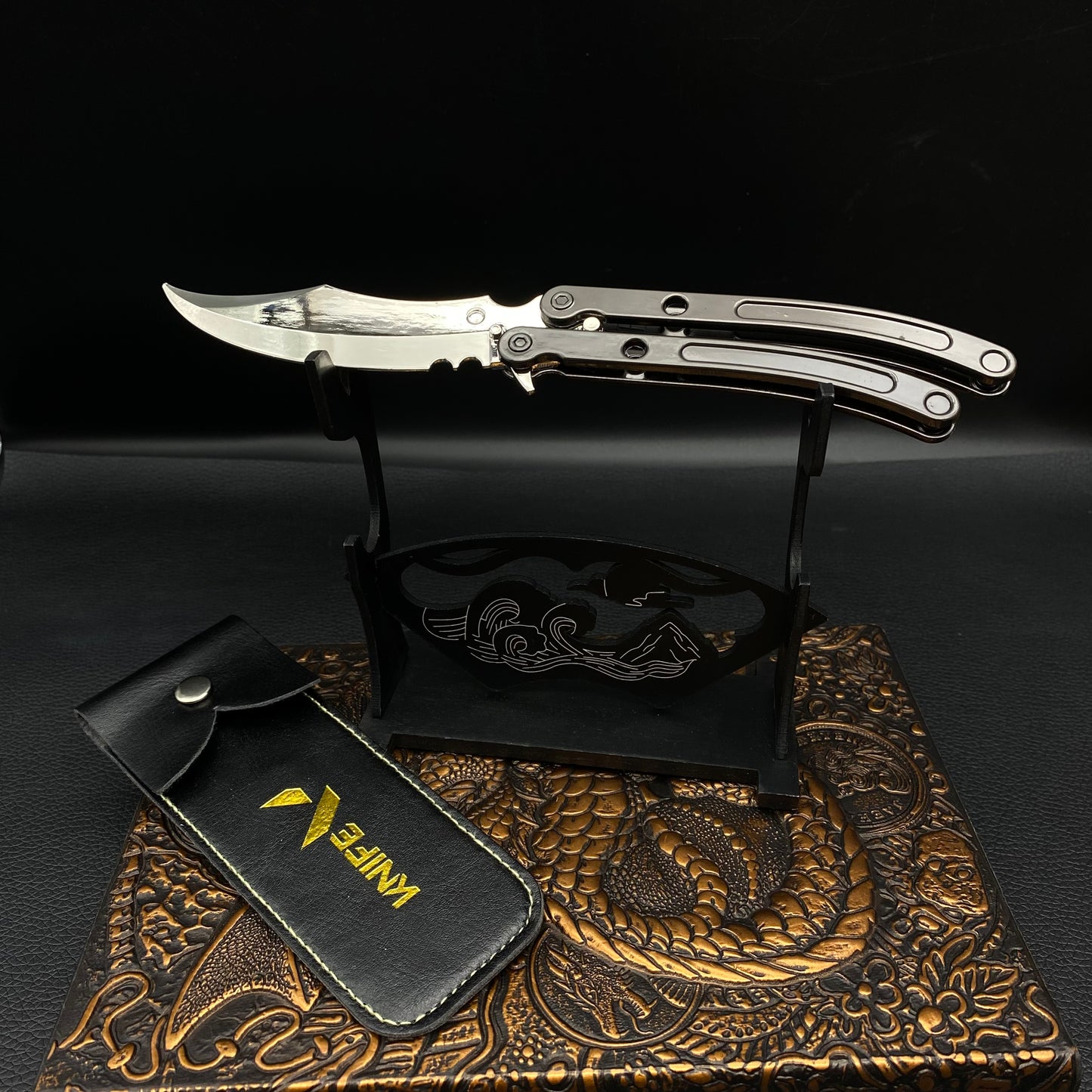 Metal Black.Market Butterfly Knife Balisong Replica 2 In 1 Pack