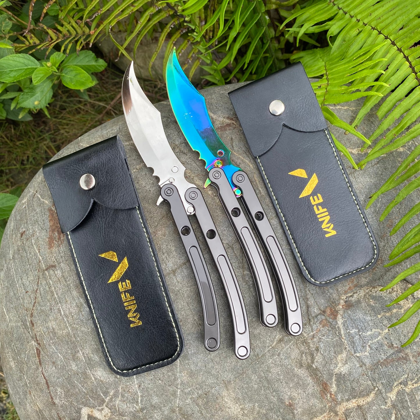 Metal Black.Market Butterfly Knife Balisong Replica 2 In 1 Pack