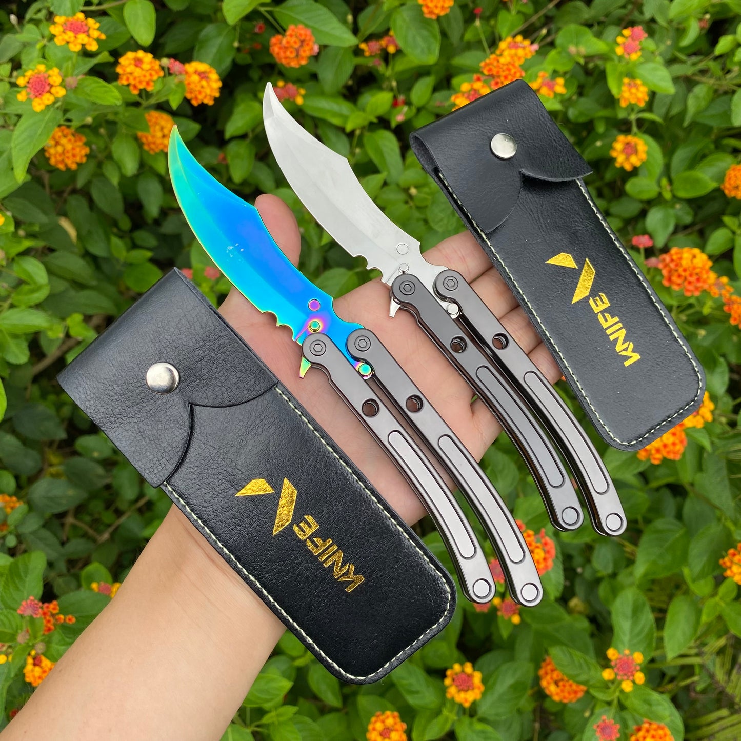 Metal Black.Market Butterfly Knife Balisong Replica 2 In 1 Pack
