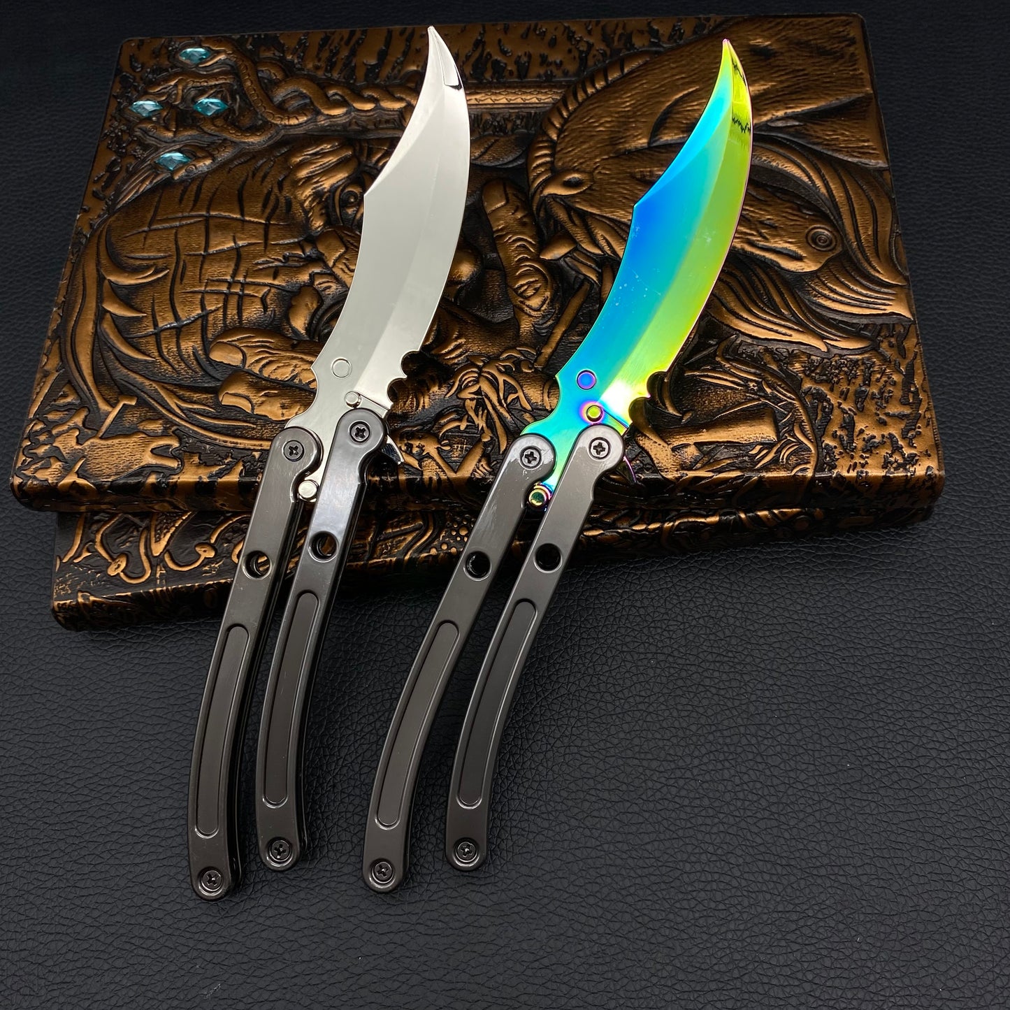Metal Black.Market Butterfly Knife Balisong Replica 2 In 1 Pack
