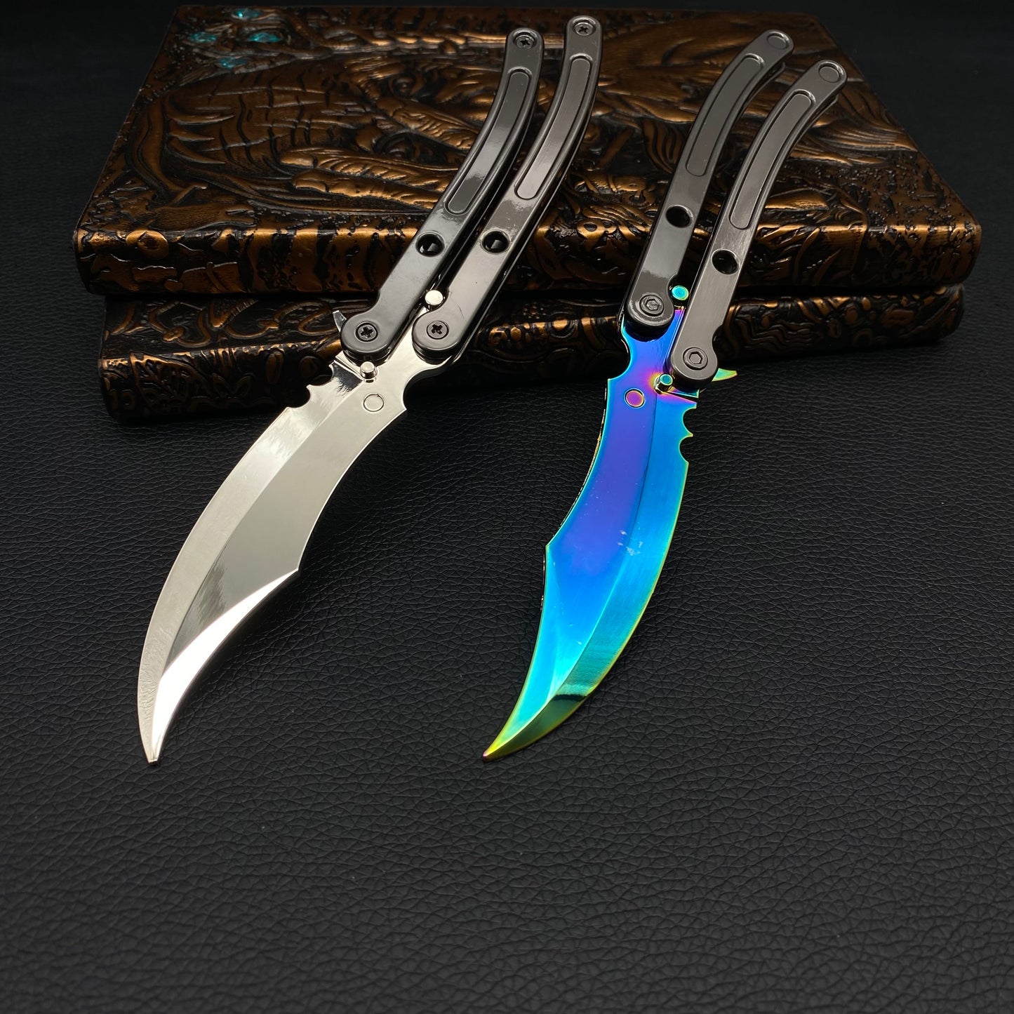 Metal Black.Market Butterfly Knife Balisong Replica 2 In 1 Pack
