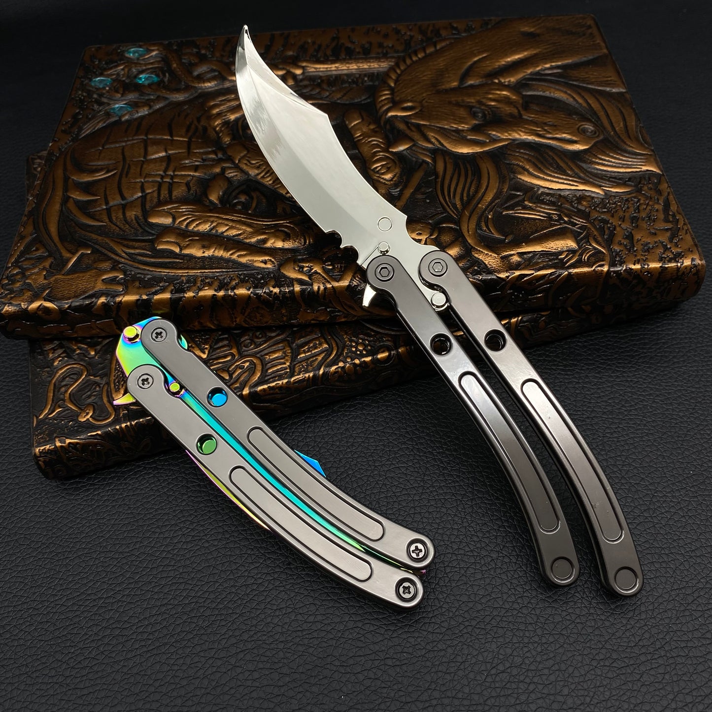 Metal Black.Market Butterfly Knife Balisong Replica 2 In 1 Pack