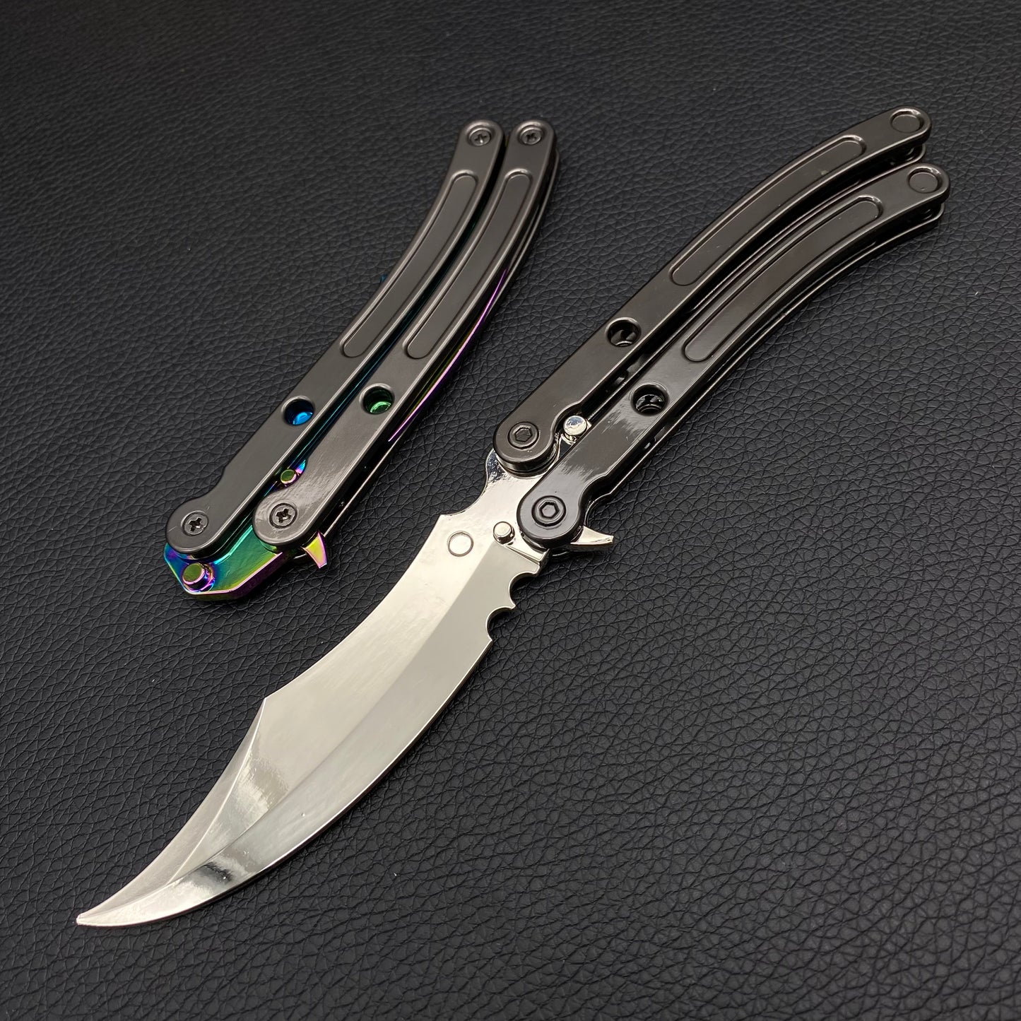 Metal Black.Market Butterfly Knife Balisong Replica 2 In 1 Pack