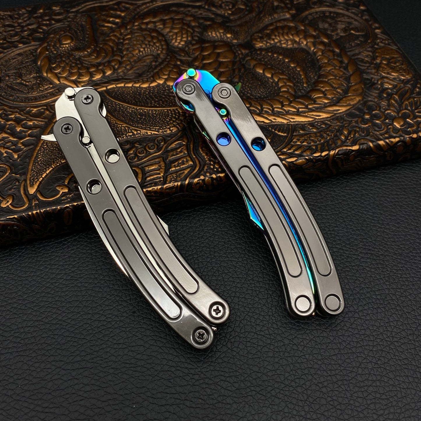 Metal Black.Market Butterfly Knife Balisong Replica 2 In 1 Pack