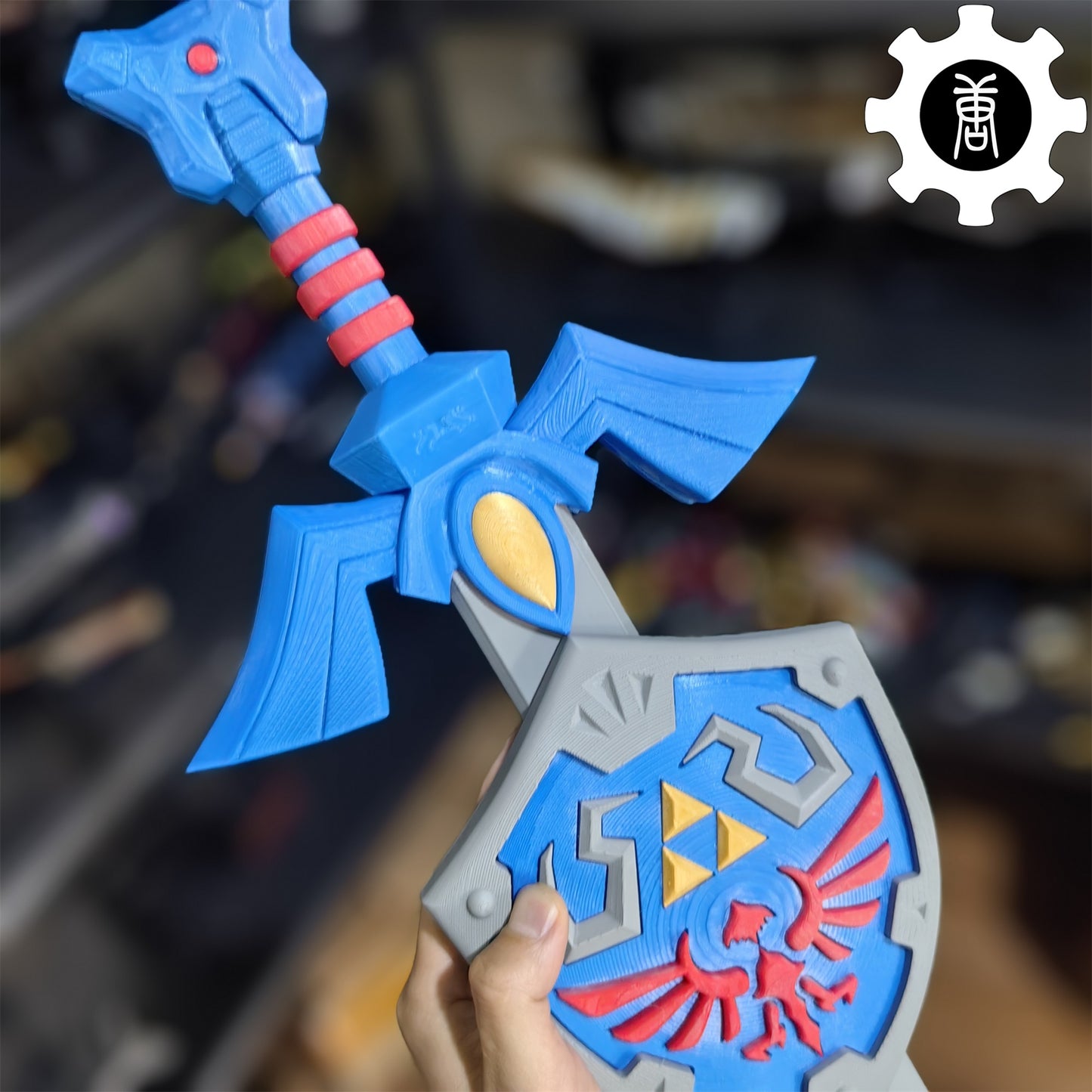 3D-Printed Link Master Sword Hylian Shield Replica