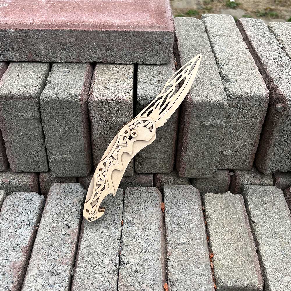 3D Folding Knife Puzzle Wooden Model Kit
