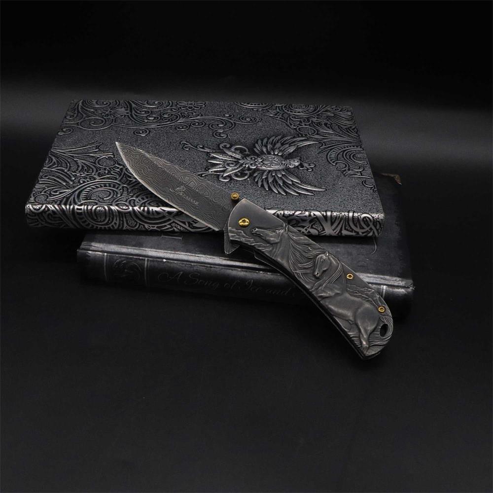 3D Horse Sculpture Folding Knife