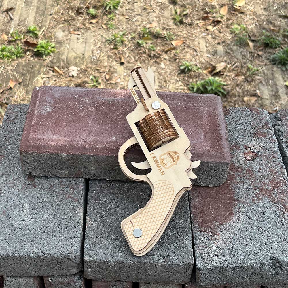 Assembled Colt Law Enforcement Officer Wooden Rubber Band Gun Model Kit