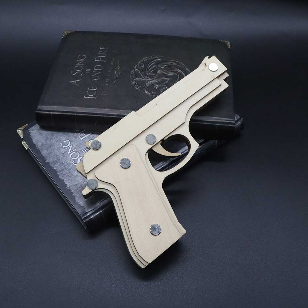Assembled M92F Wooden Rubber Band Gun