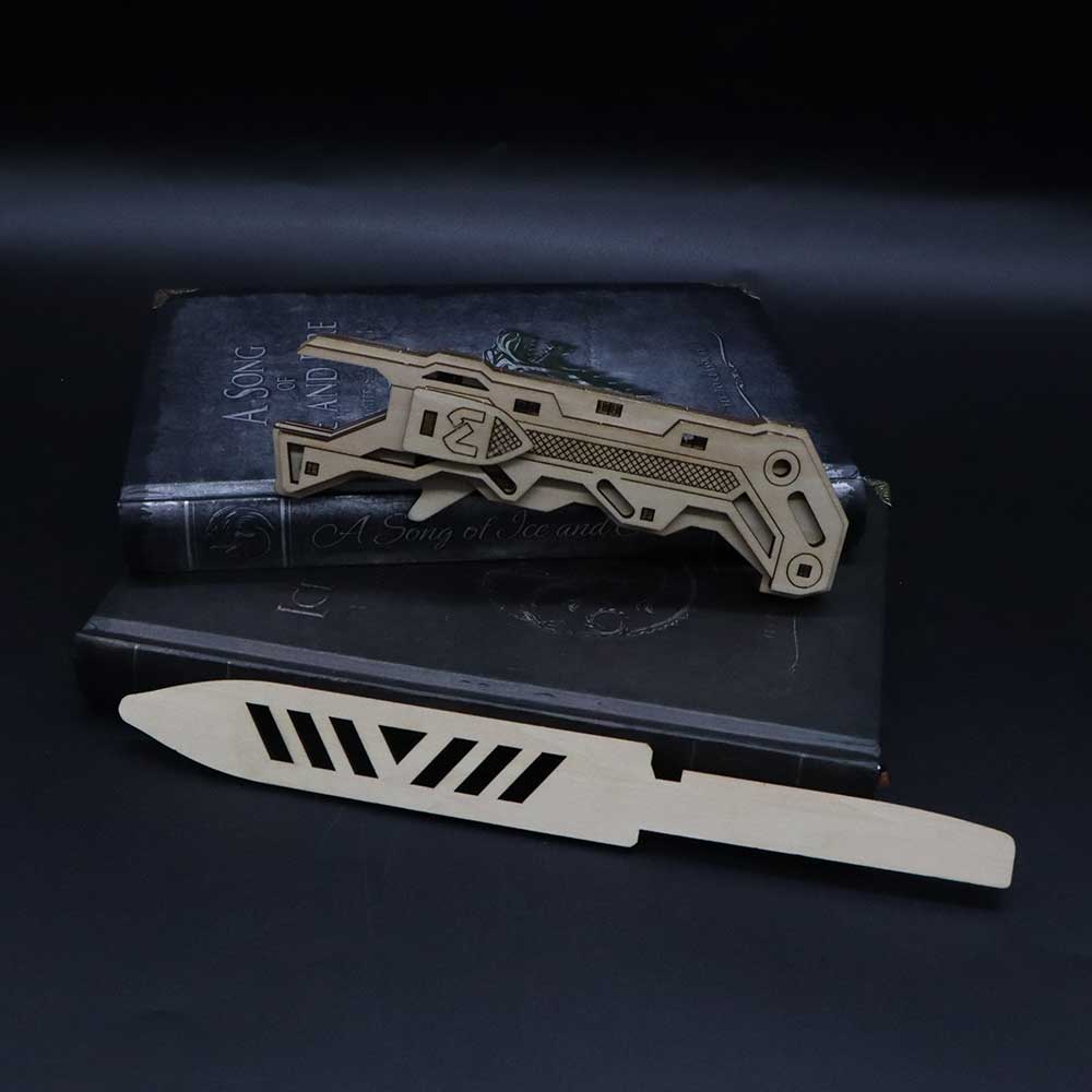 6 Cool Wooden Knife Model Kit 3D Blade Puzzle Toy