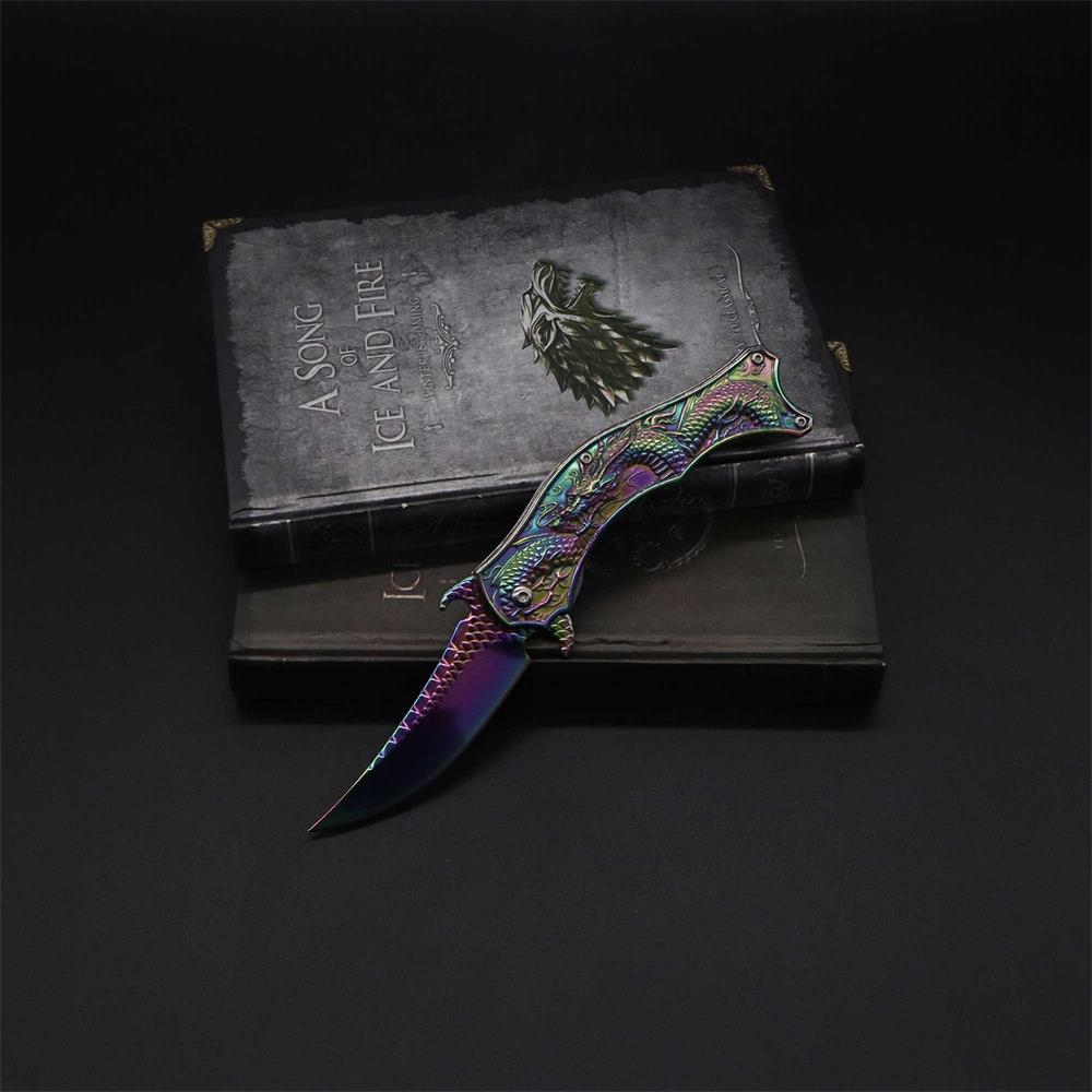 Chinese Dragon Totem Folding Knife