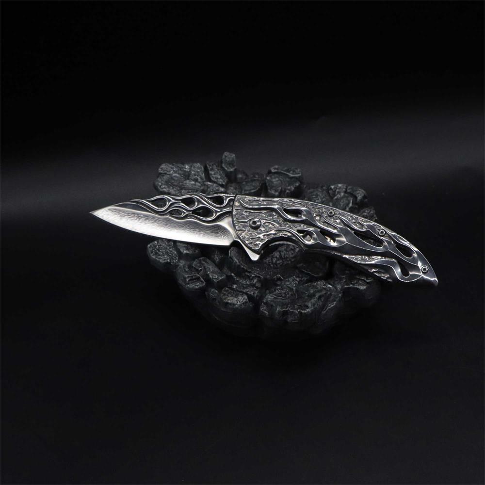 Fantastic Flame Shape Folding Knife