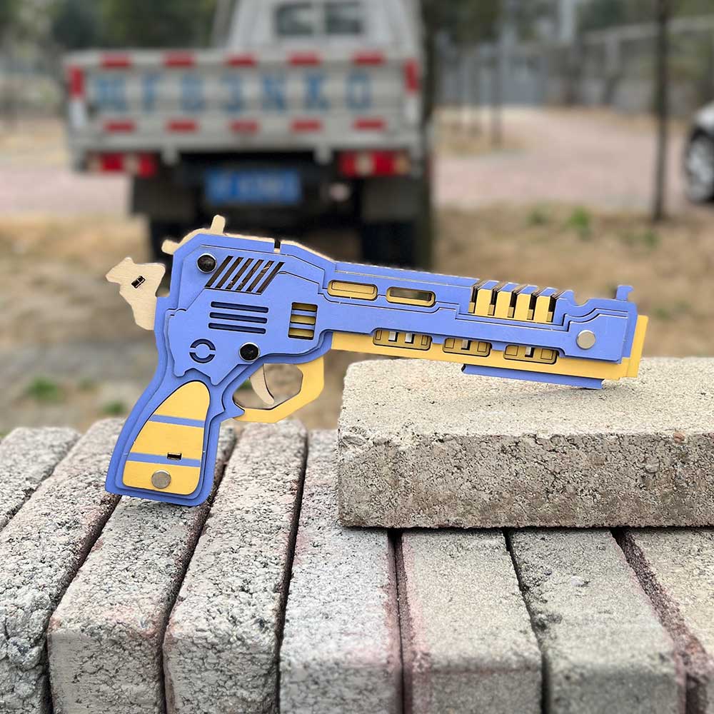 Battle Wolf 3D Gun Puzzle Wooden Rubber Band Gun Model Kit