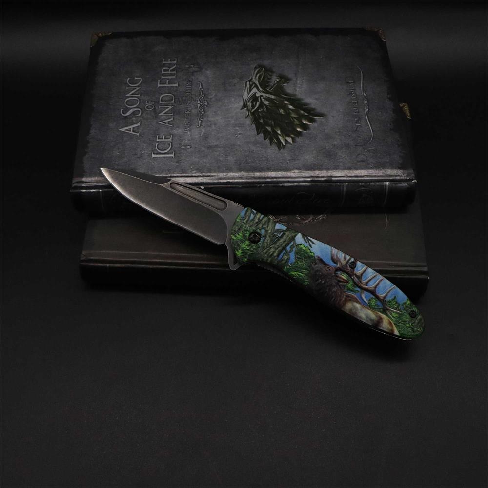 Male Deer Folding Knife Portable Camping Tool