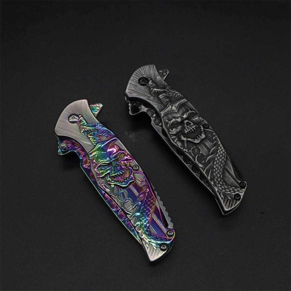 Snake Skull Relief Folding Knife