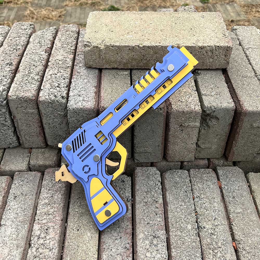 Battle Wolf 3D Gun Puzzle Wooden Rubber Band Gun Model Kit