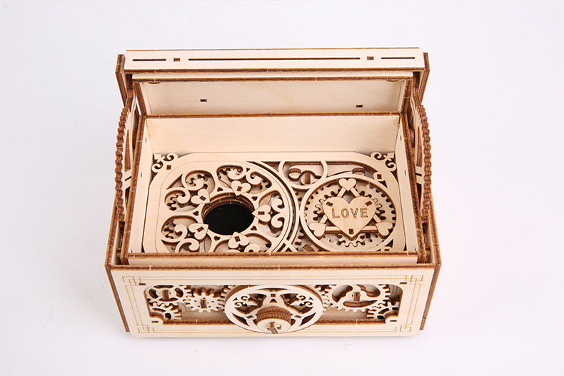 Wooden Music Box 3D Puzzle Creative Double Magic Box