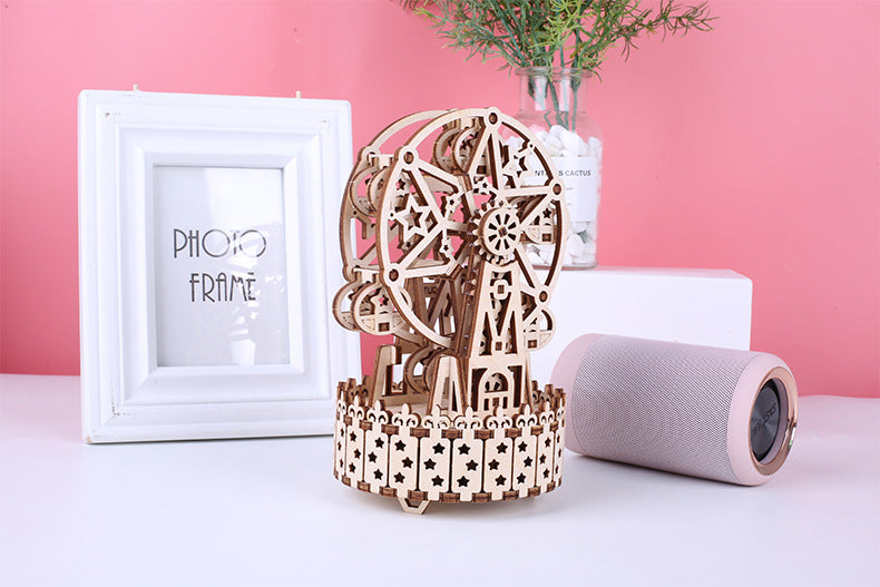 3D Wooden Assembled Mirage Ferris Wheel Music Box Model Kit